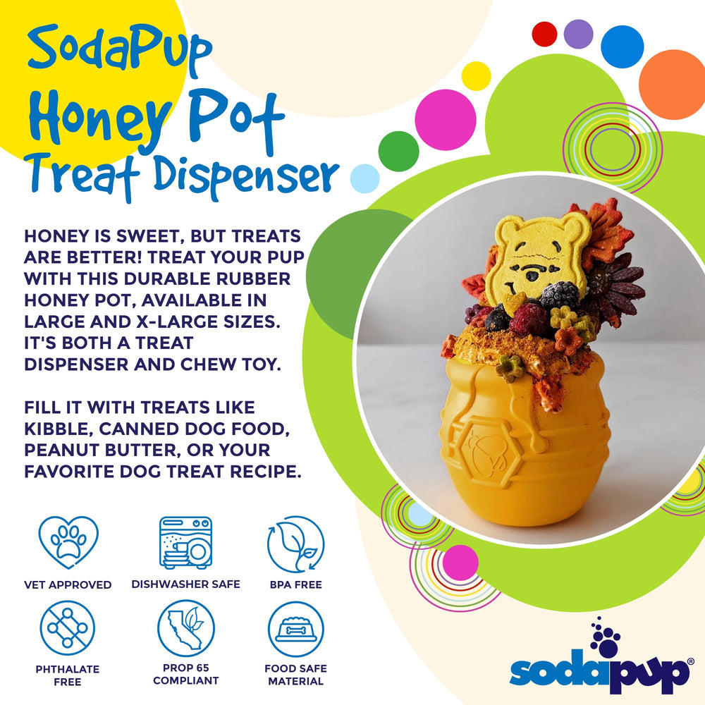 SodaPup Honey Pot durable rubber material highlights USA-made craftsmanship and safety.