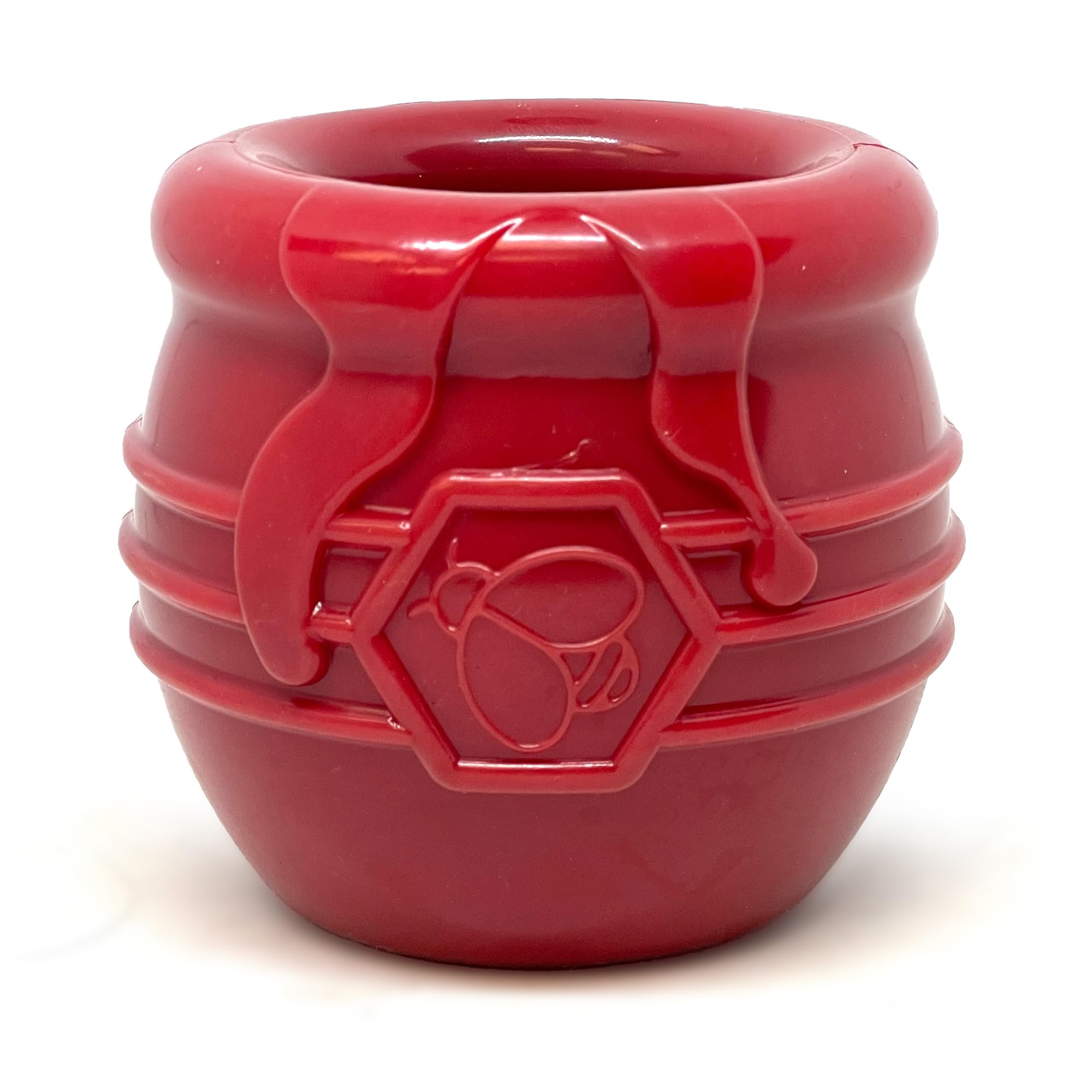 SodaPup Honey Pot treat dispenser toy demonstrates engaging play for dogs.