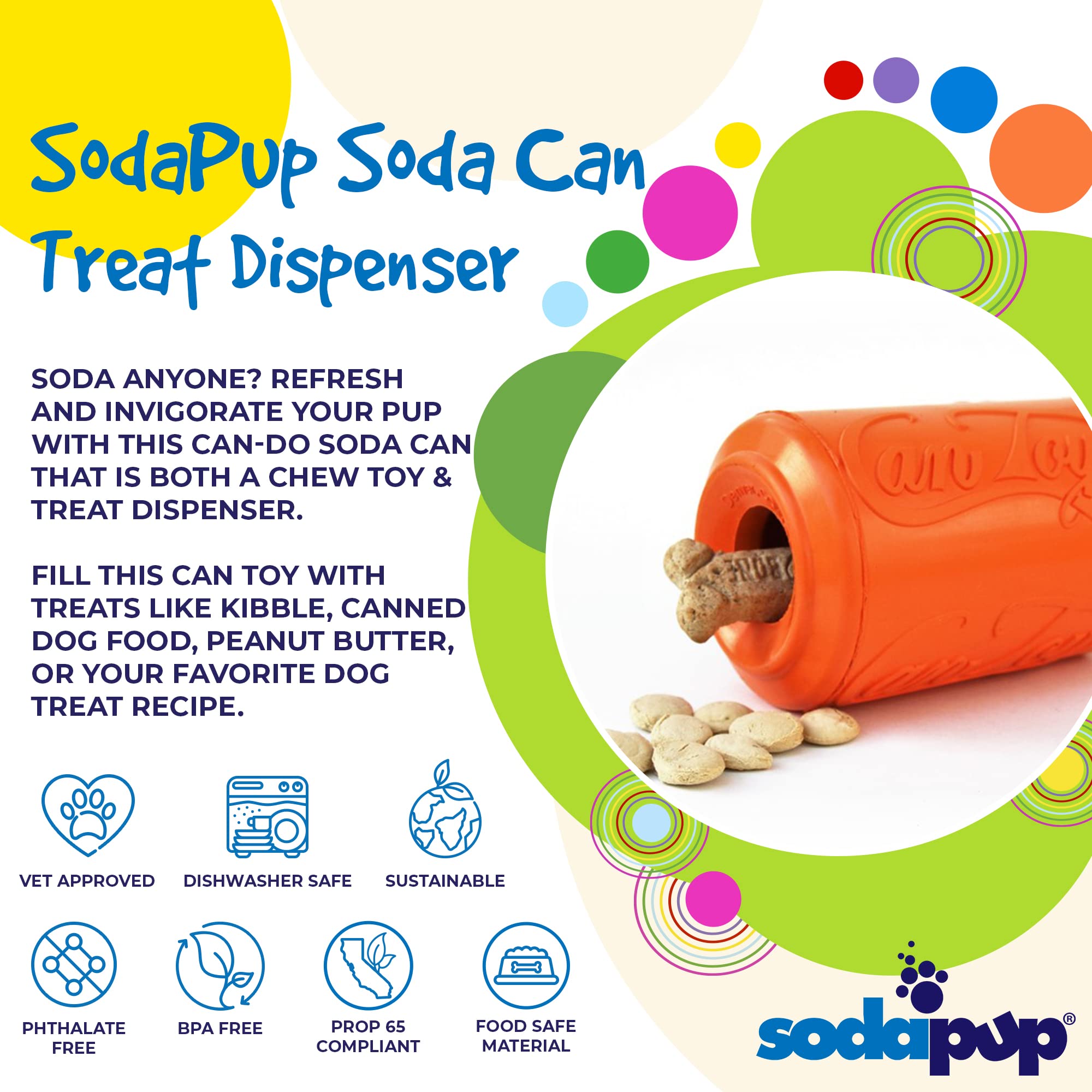 SodaPup PuppyPrene natural rubber supports durability for power chewers.