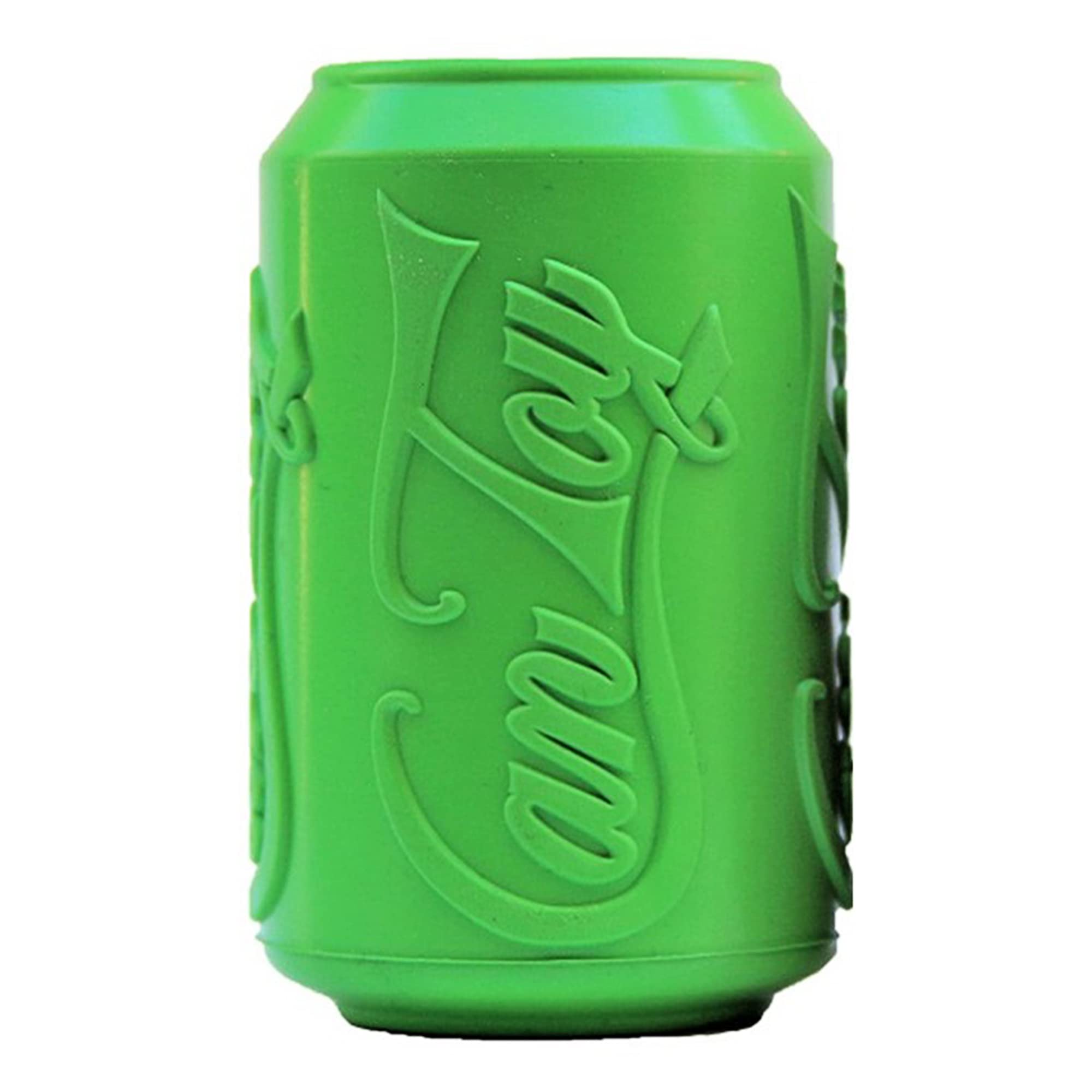 SodaPup Soda Can closeup shows durable natural rubber for power chewers.