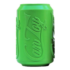 SodaPup Soda Can closeup shows durable natural rubber for power chewers.