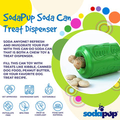 SodaPup Soda Can filled with treats promotes extended play and mental engagement.