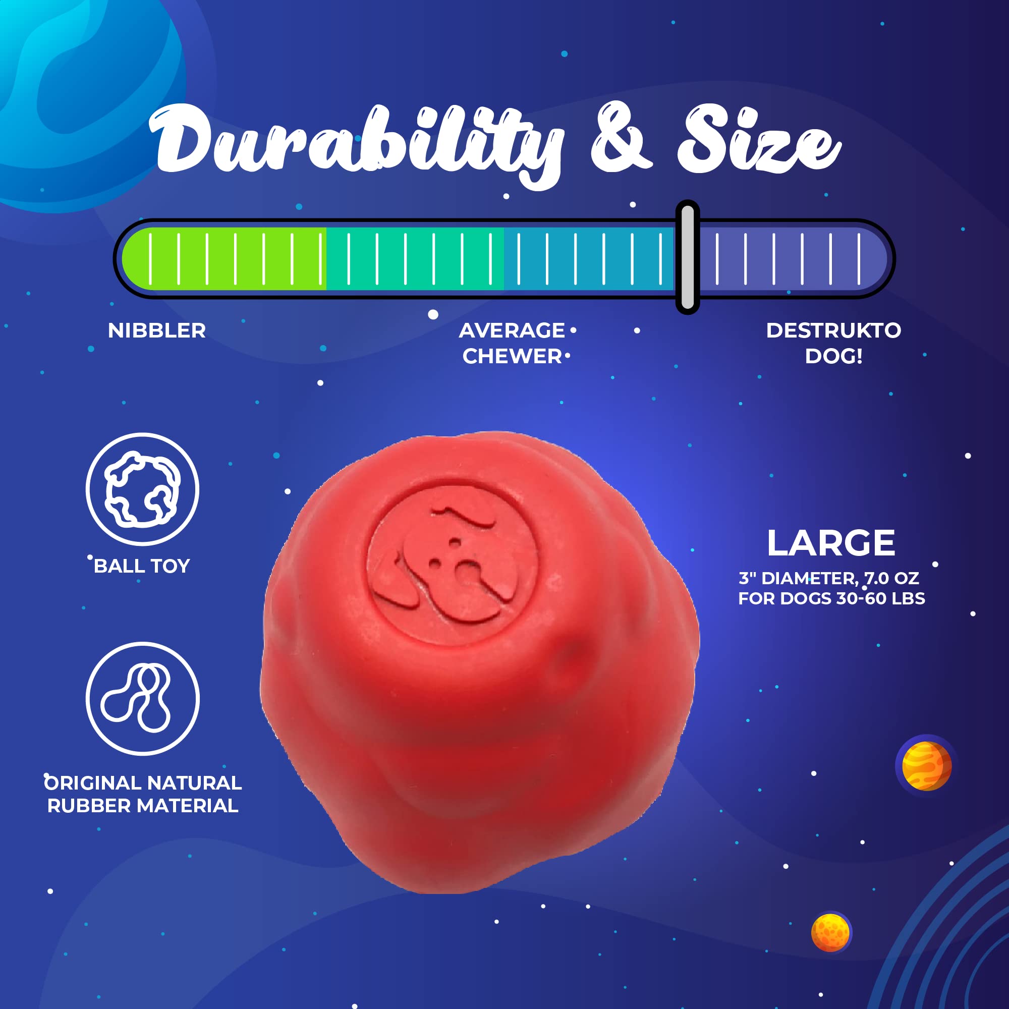 Spotnik Asteroid with erratic bounce supports interactive fetch and problem chewing relief