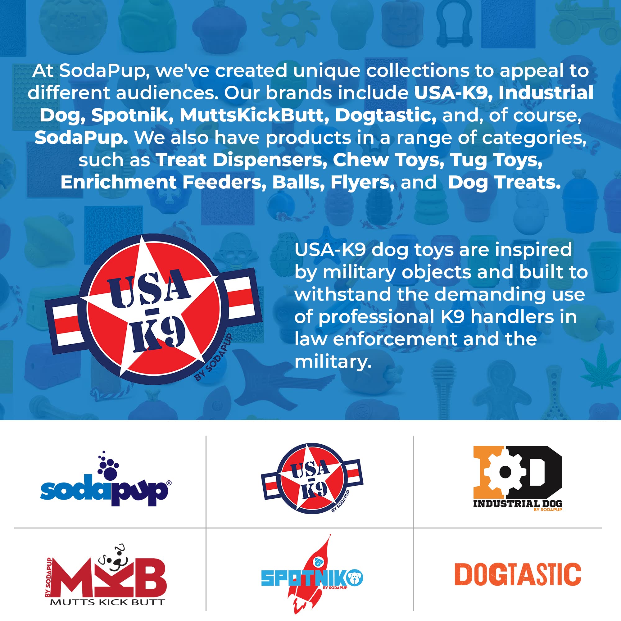 SodaPup Stars & Stripes ball during training promotes routine play