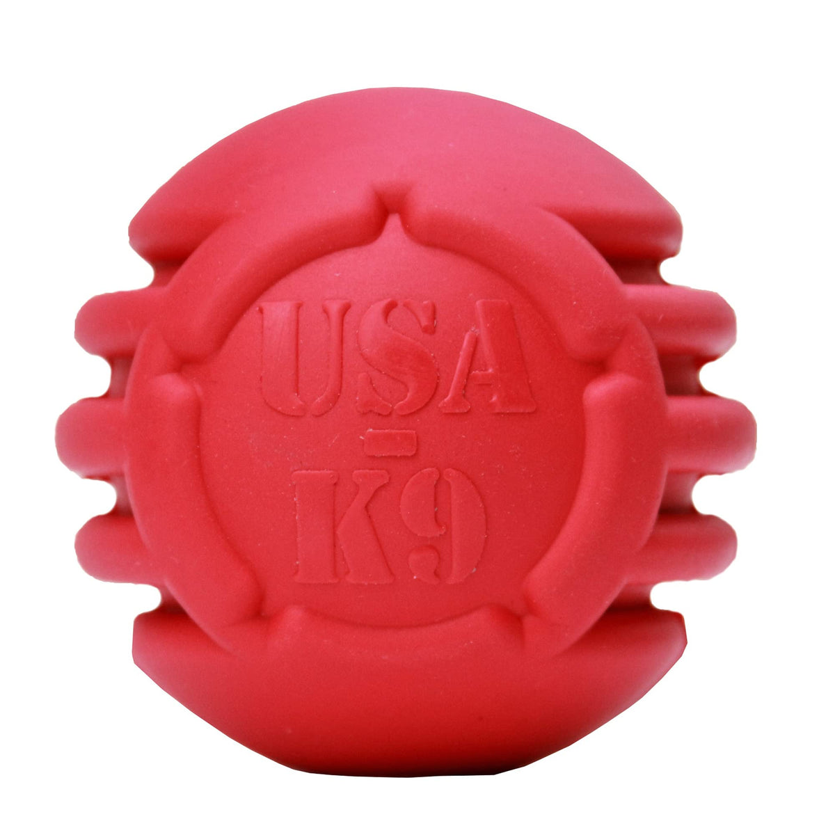 SodaPup USA-K9 Stars & Stripes ball front view boosts bonding during fetch and chew sessions