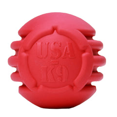 SodaPup USA-K9 Stars & Stripes ball front view boosts bonding during fetch and chew sessions