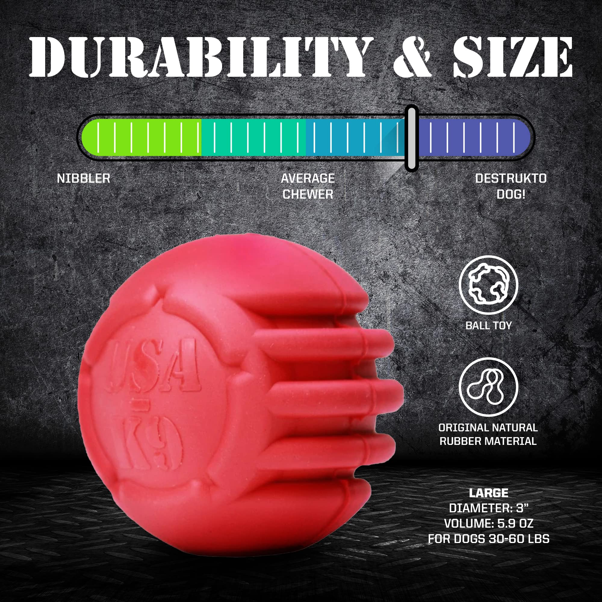 SodaPup USA-K9 Stars & Stripes ball is dishwasher-safe for easy cleanup