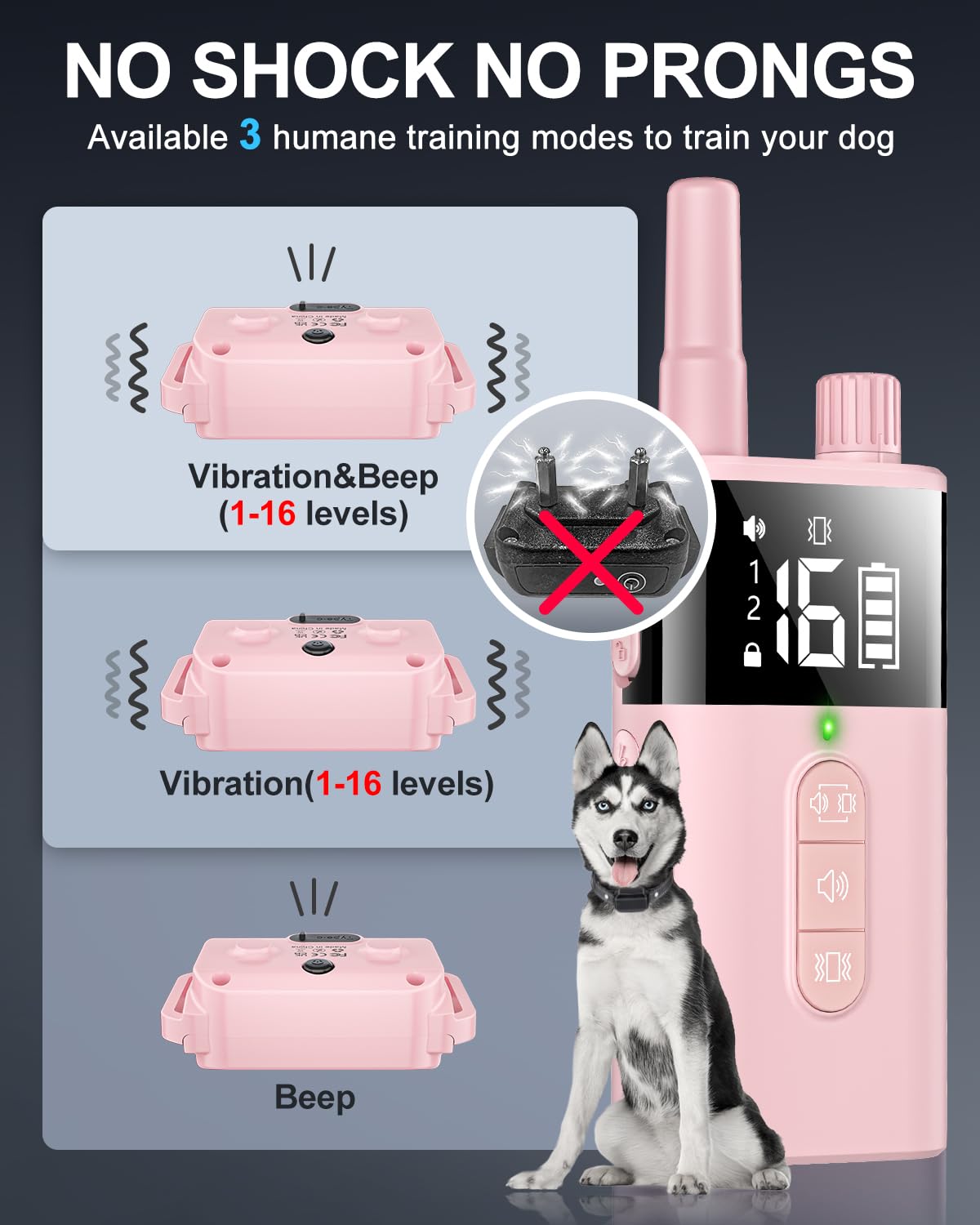 SODOG vibration-collar beeps synchronize with vibrations for effective training.