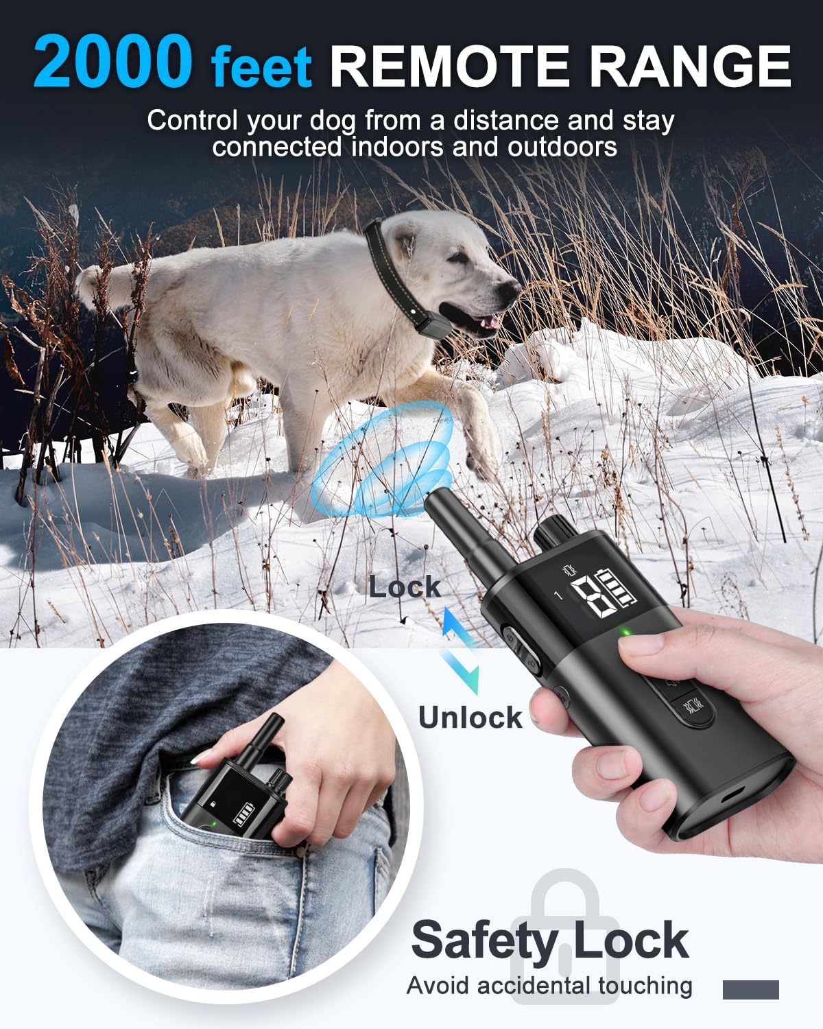 SODOG waterproof collar and remote ready for rain or water play