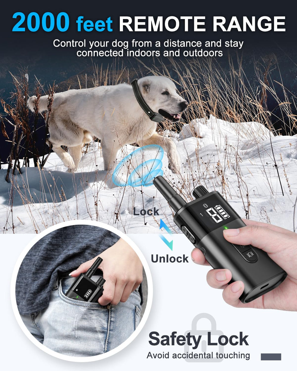SODOG waterproof collar and remote ready for rain or water play