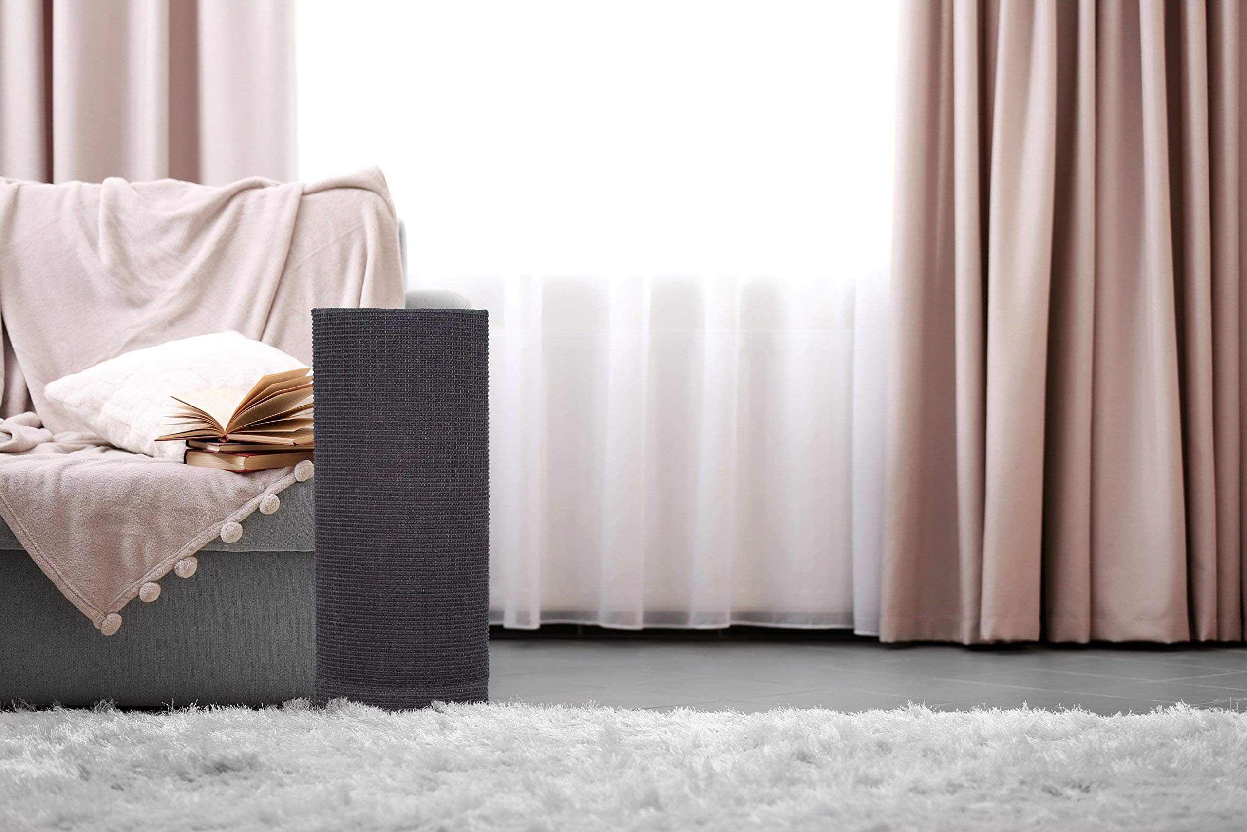 Sofa-Scratcher fits wide couch corners for versatile placement.