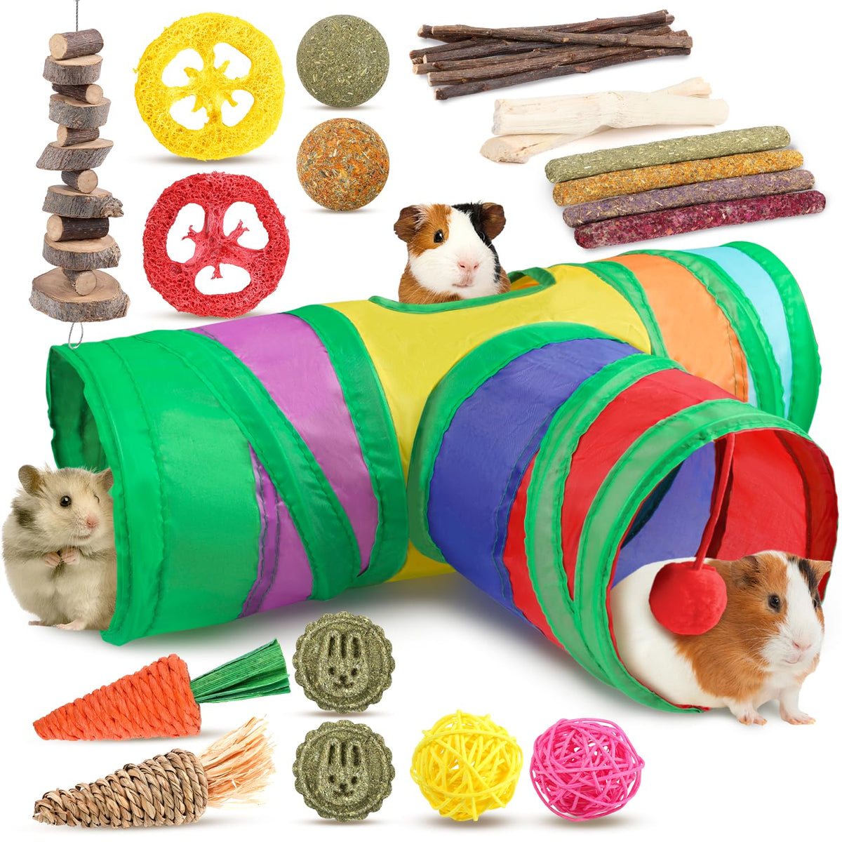 Sofier Guinea Pig Tunnel Hideout provides a safe hideaway and space for exploration.