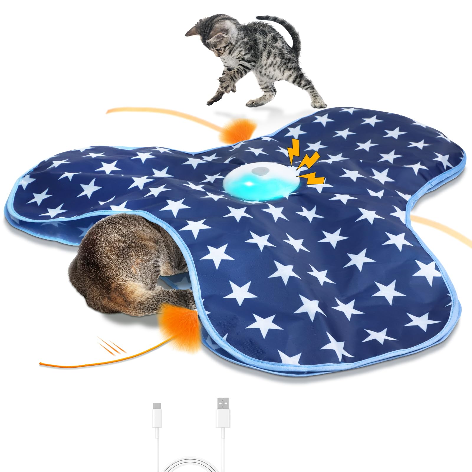 Sofolor interactive cat toy main view showing indoor play setup and appeal