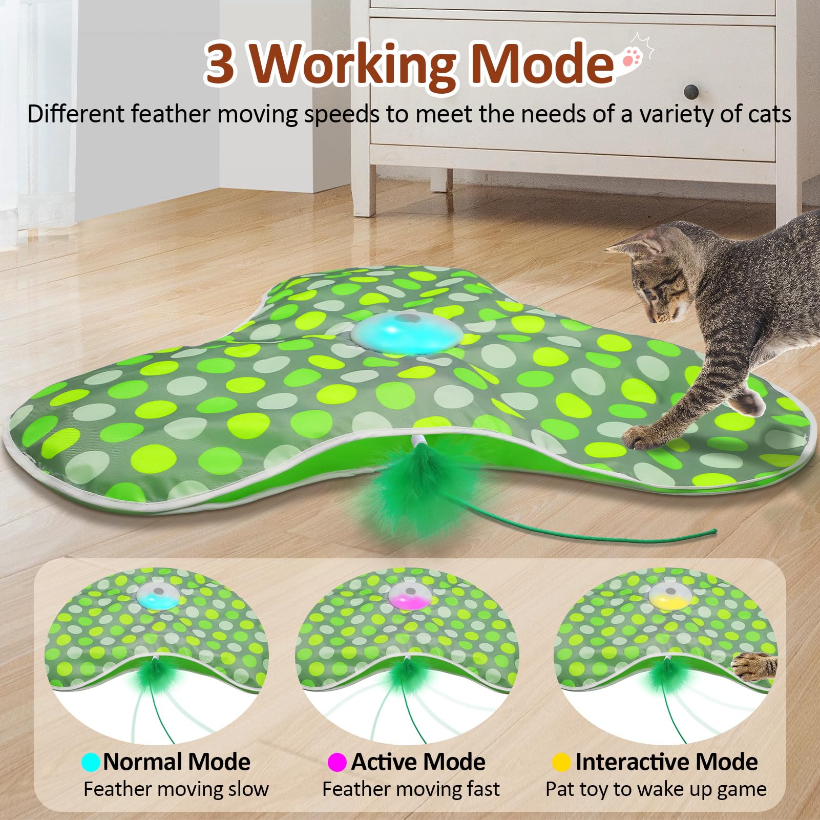 Sofolor Interactive Cat Toy standby mode keeps cats engaged when you are away.