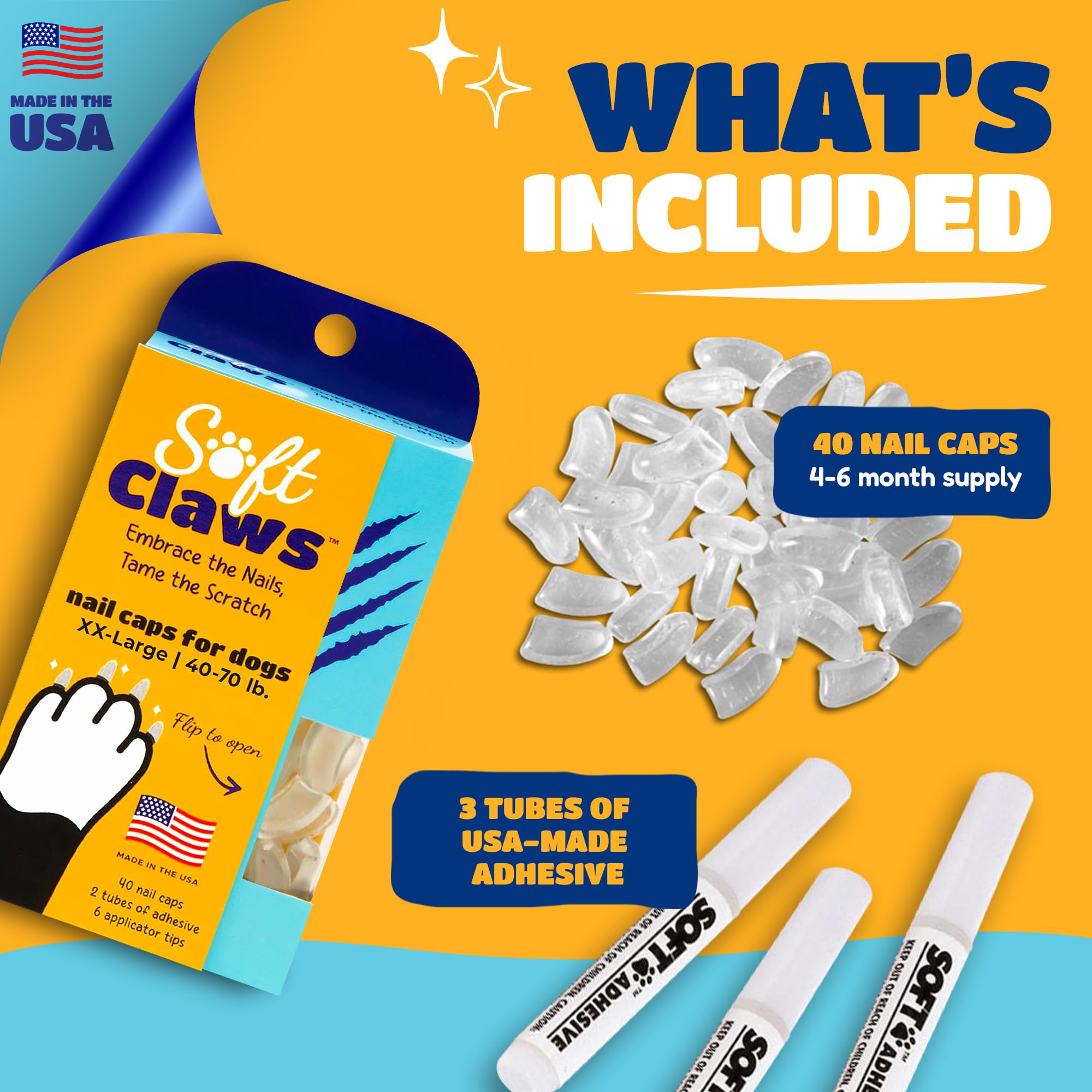Soft Claws floor protection on wood image suggests reduced scratching on surfaces.
