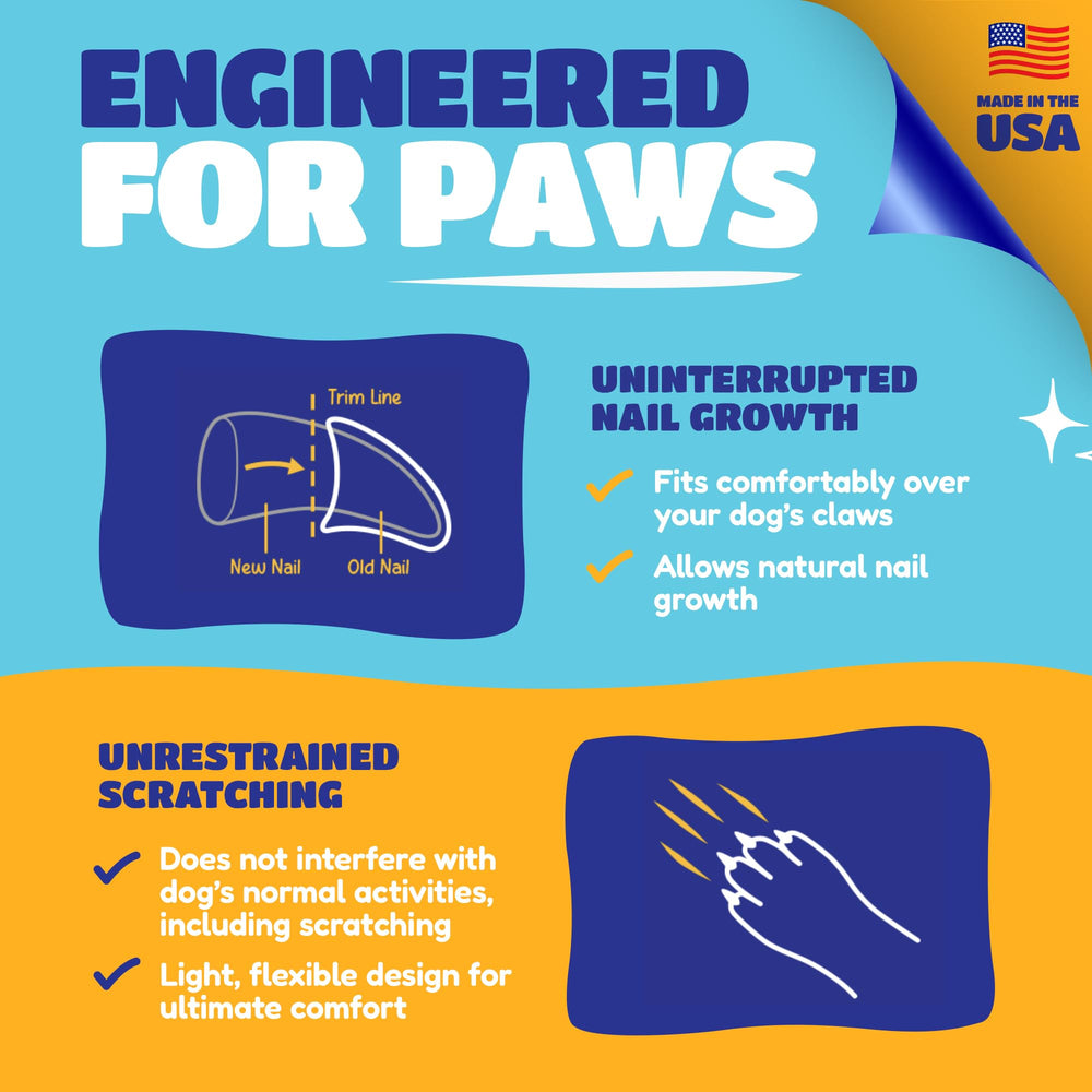 Soft Claws protecting skin and reducing self-scratch risk.