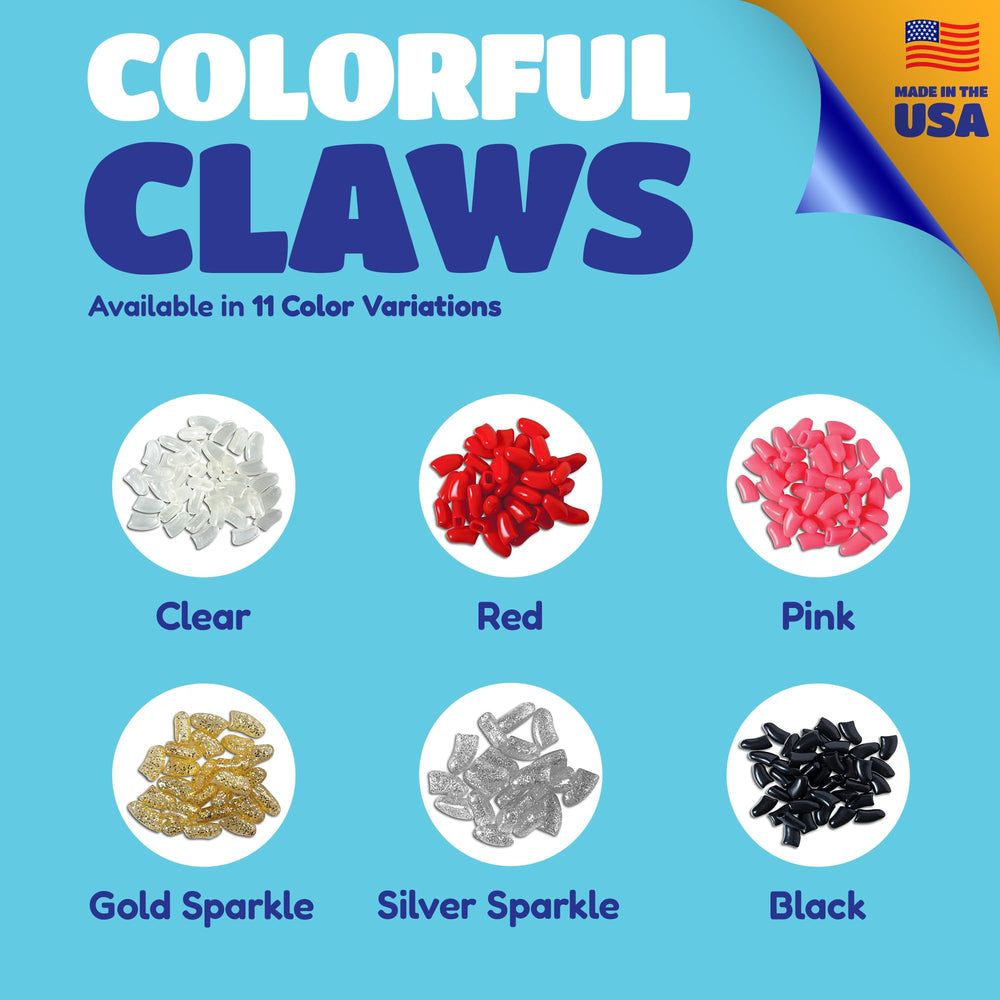 Soft Claws USA-made adhesive tubes highlighted for safe, reliable attachment.