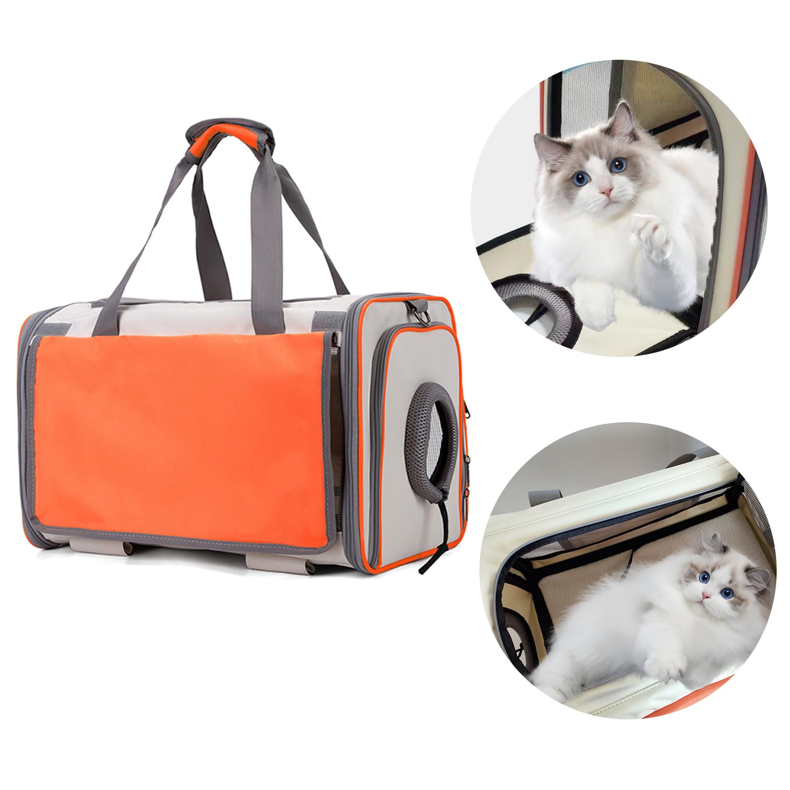 Soft-Sided Pet Carrier Bag adjustable shoulder strap aids comfortable travel