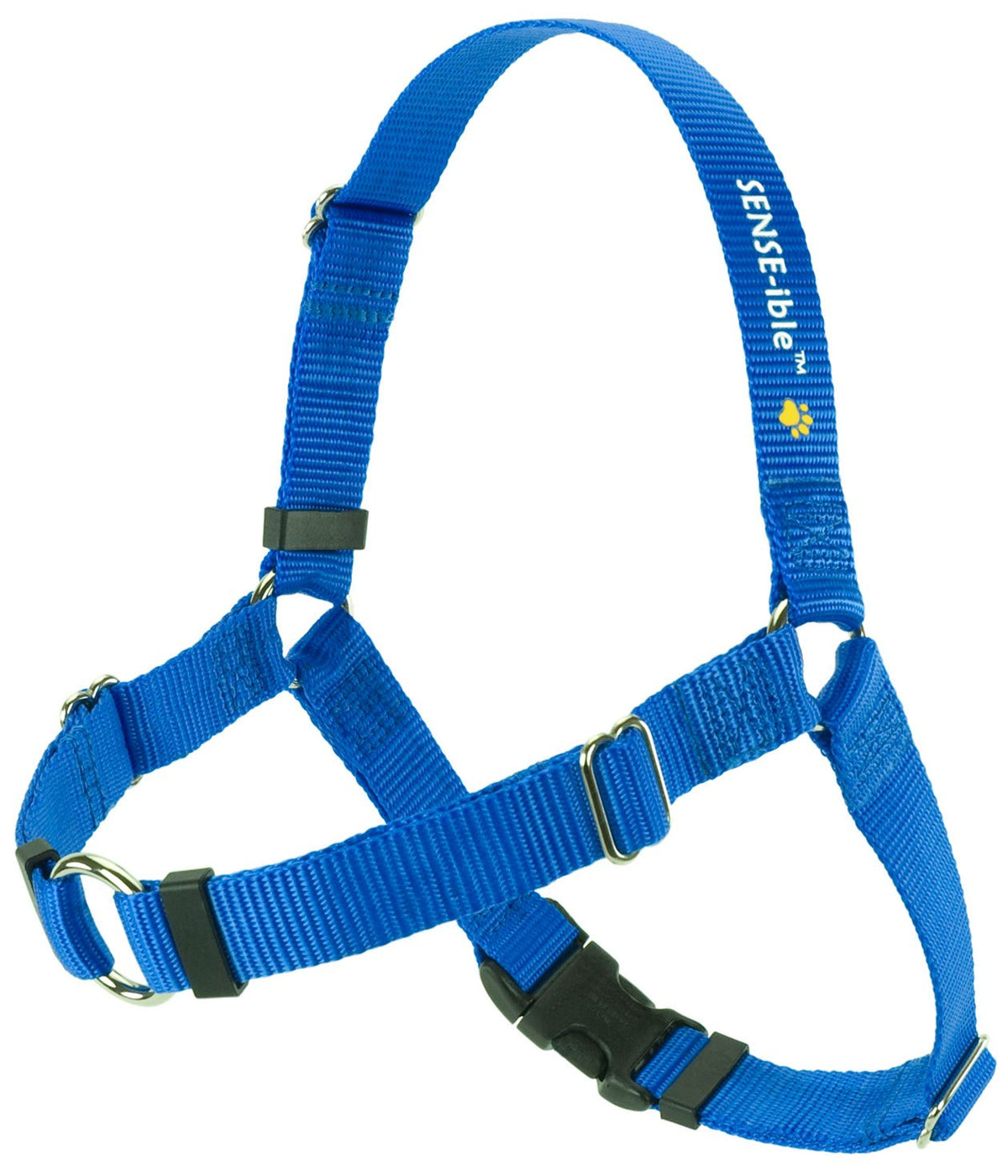 Softouch Sense-ible No-Pull Harness blue front view for calmer, controlled walks