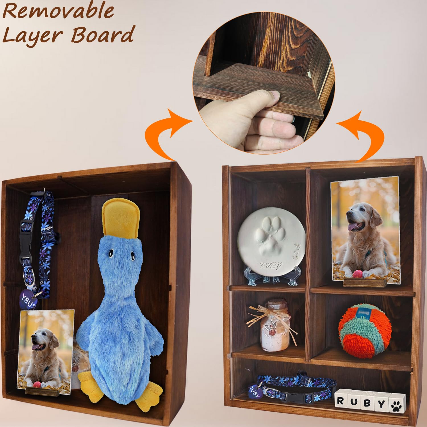 Sofunii Pet Memorial Shadow Box plexiglass closeup showing clear protection