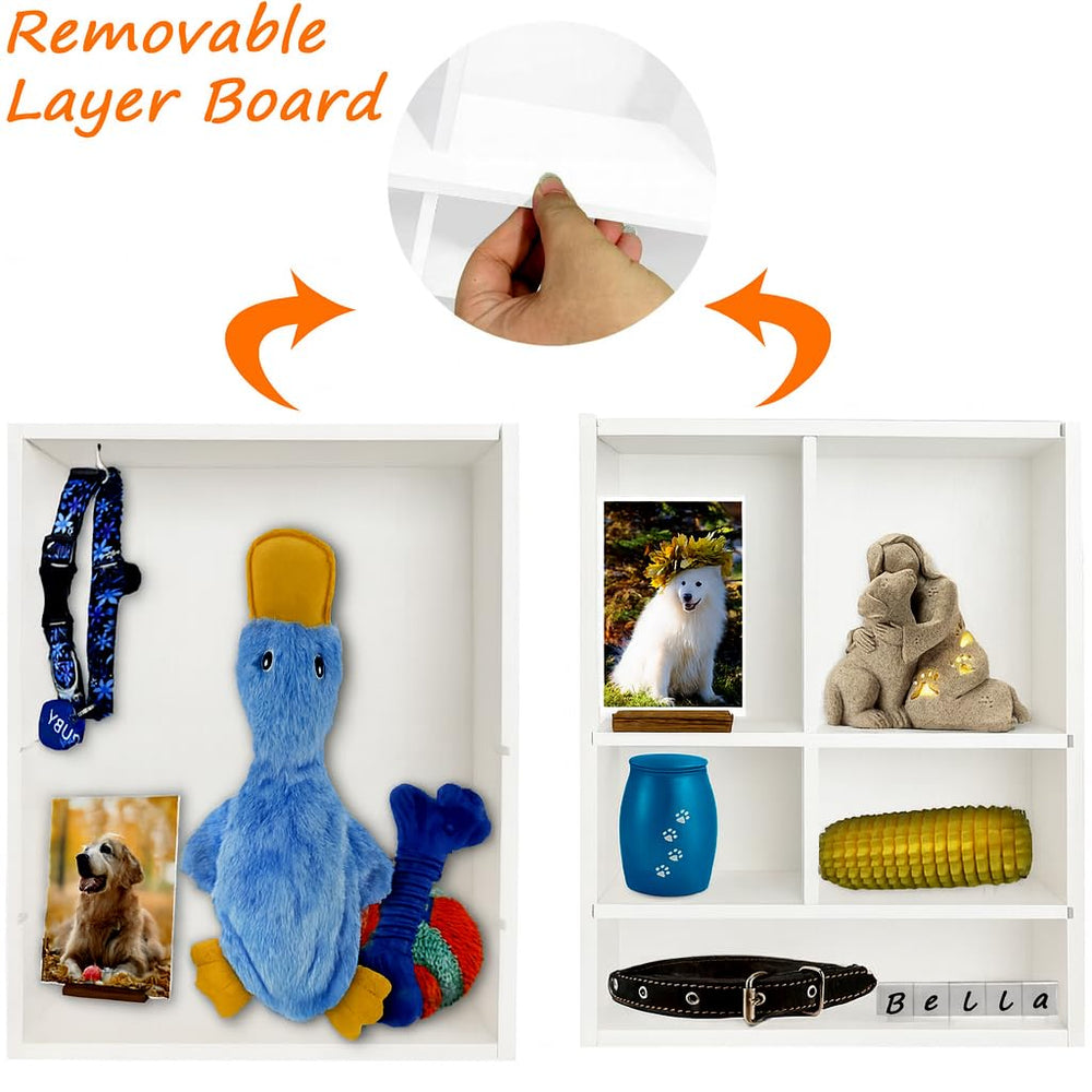 Sofunii Pet Memorial Shadow Box key features underline durability and organized keepsakes.