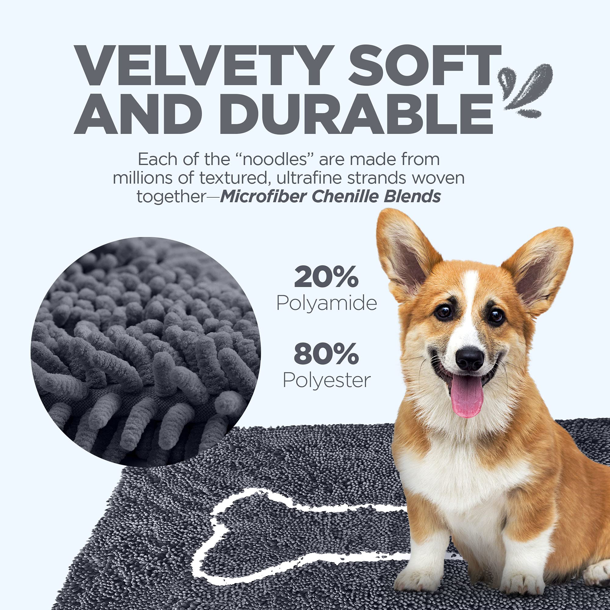 Soggy Doggy Doormat used as crate pad for cozy post-walk naps