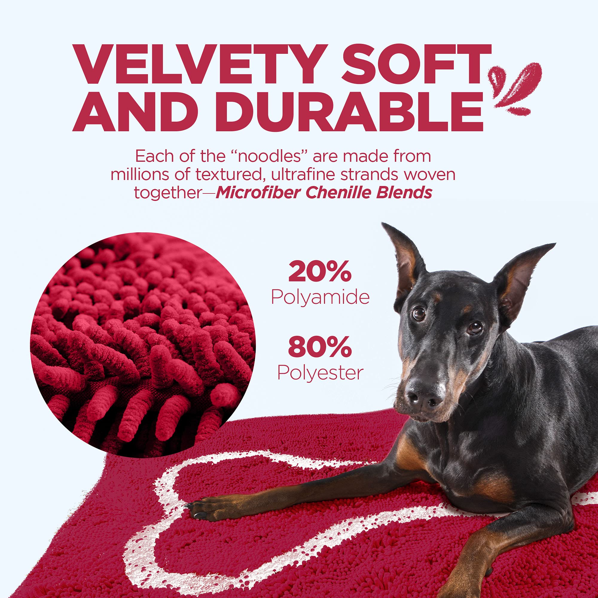 Soggy Doggy Doormat drying action after outdoor adventures shows fast moisture evaporation