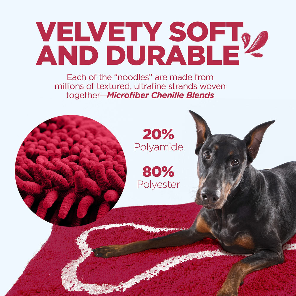 Soggy Doggy Doormat drying action after outdoor adventures shows fast moisture evaporation