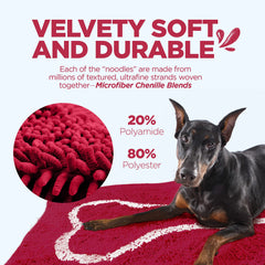 Soggy Doggy Doormat drying action after outdoor adventures shows fast moisture evaporation