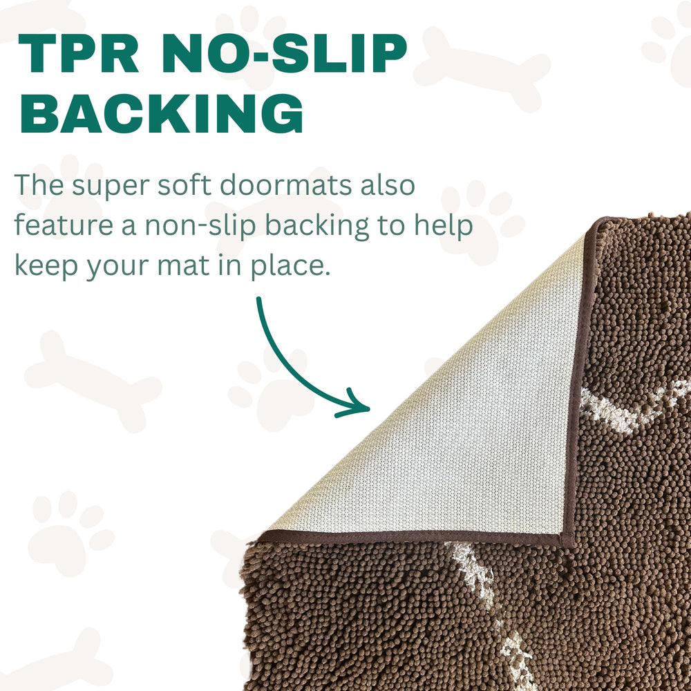 Soggy Doggy Doormat durable chenille construction stands up to repeated washes