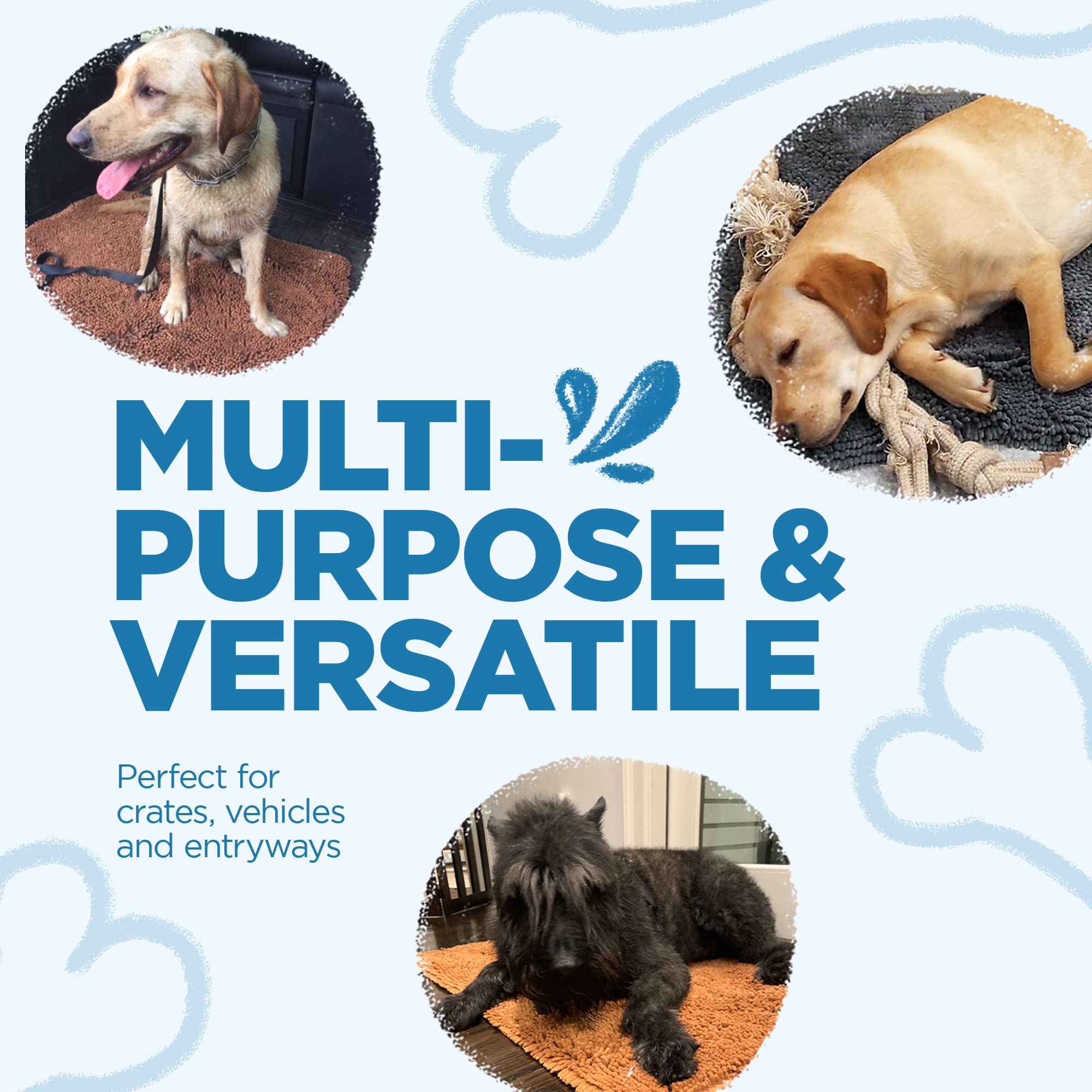 Soggy Doggy Doormat extra-large blue 36x60 offers ample coverage for large dogs.