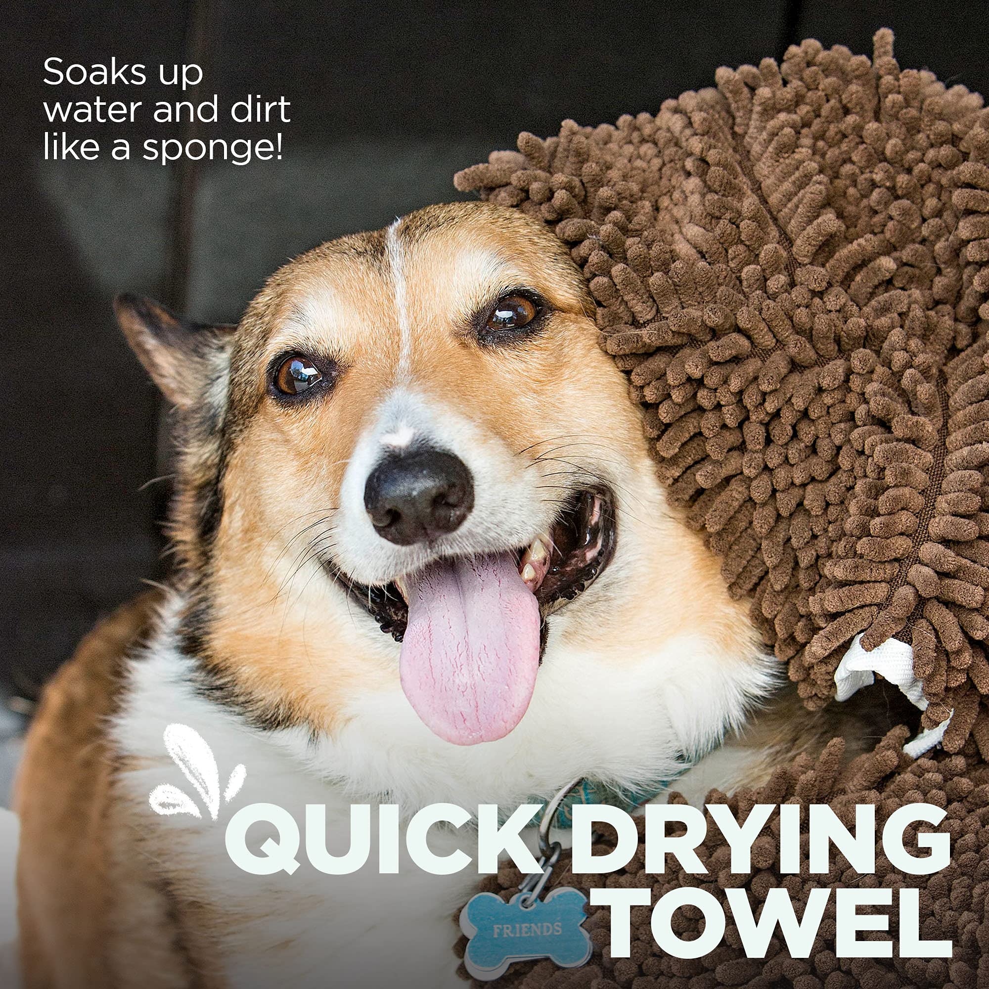 Soggy Doggy Doormat fast drying towel helps reduce odors after adventures.