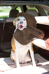 Soggy Doggy Doormat hand pockets for secure grip during drying.
