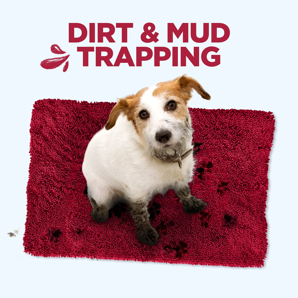 Soggy Doggy Doormat machine washable for easy post-walk cleaning.