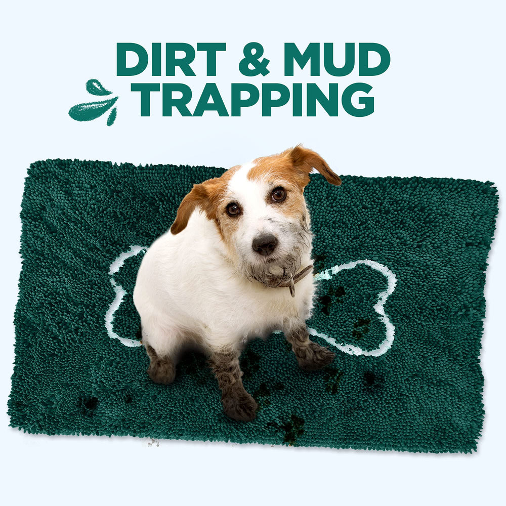 Soggy Doggy Doormat microfiber chenille closeup highlights plush absorbent fibers