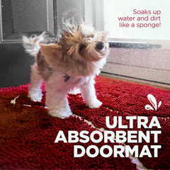 Soggy Doggy Doormat microfiber chenille closeup highlights plush texture that dries quickly