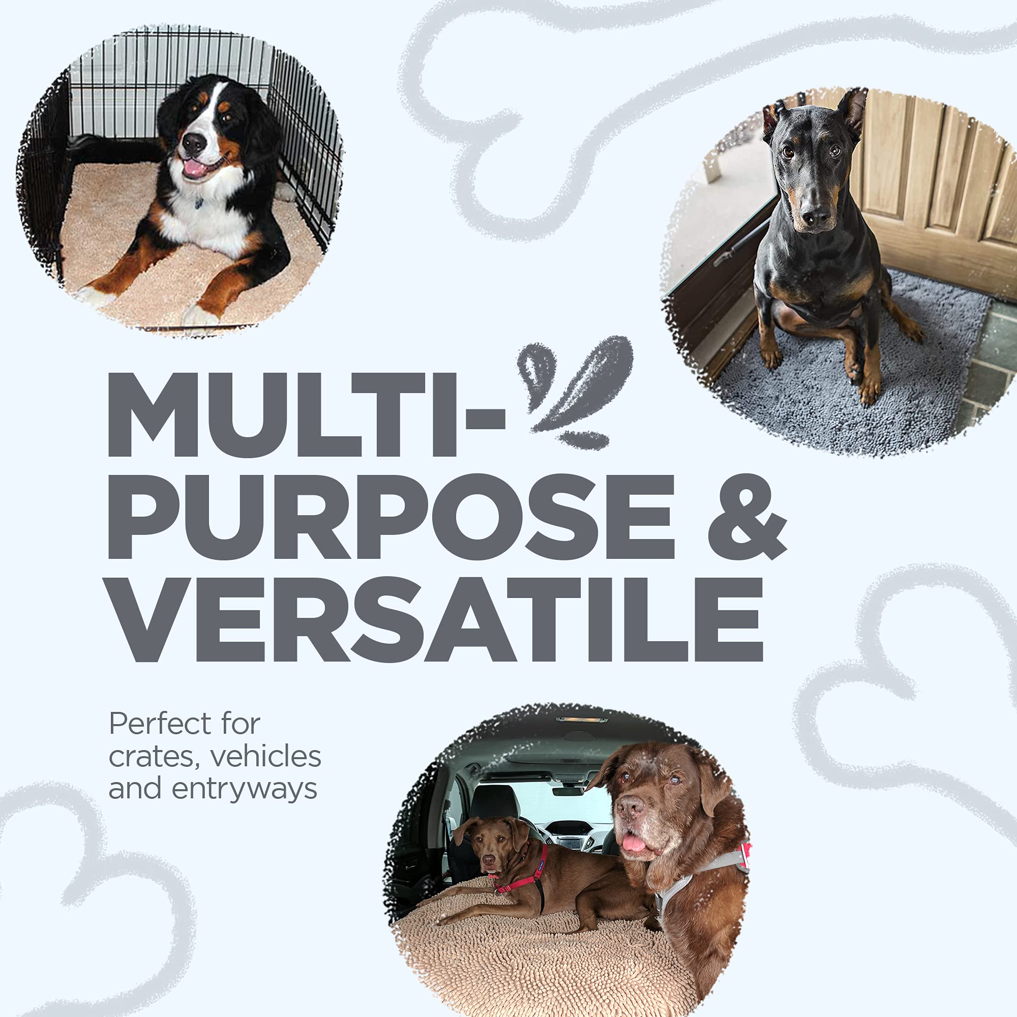 Soggy Doggy Doormat neutral gray color blends with home decor