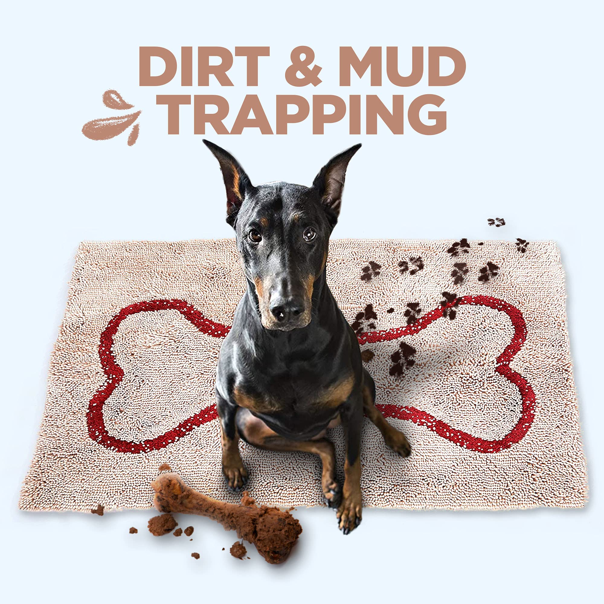 Soggy Doggy Doormat anti-slip backing keeps mat in place
