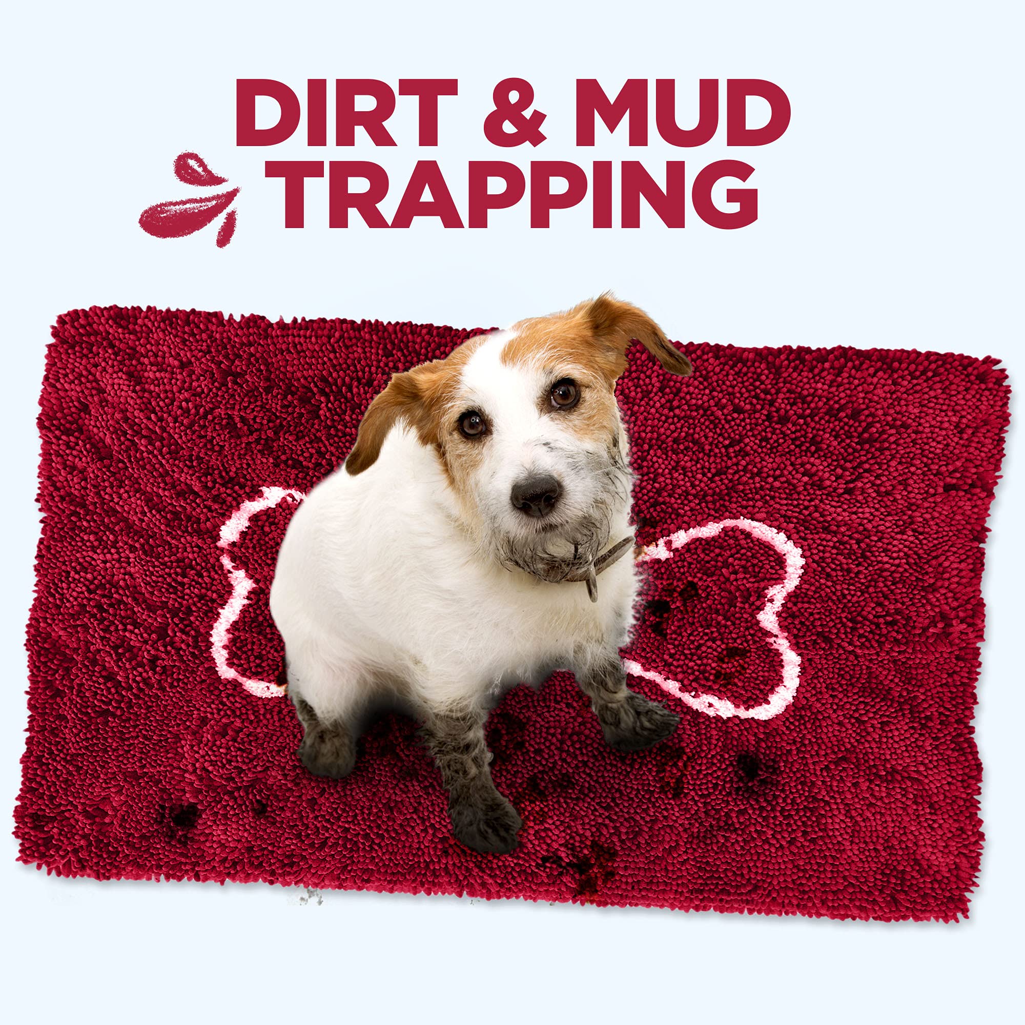 Soggy Doggy Doormat non-slip backing stays in place after muddy paw antics