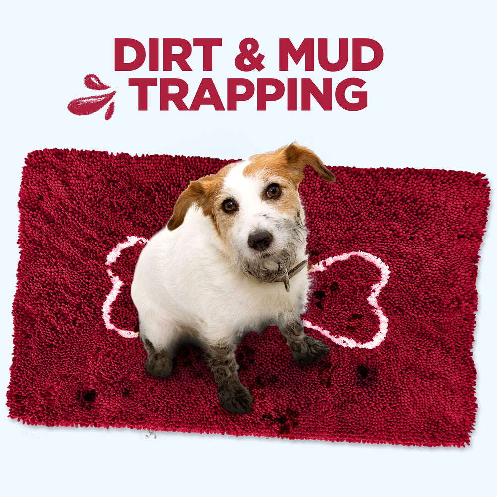 Soggy Doggy Doormat non-slip backing stays in place after muddy paw antics