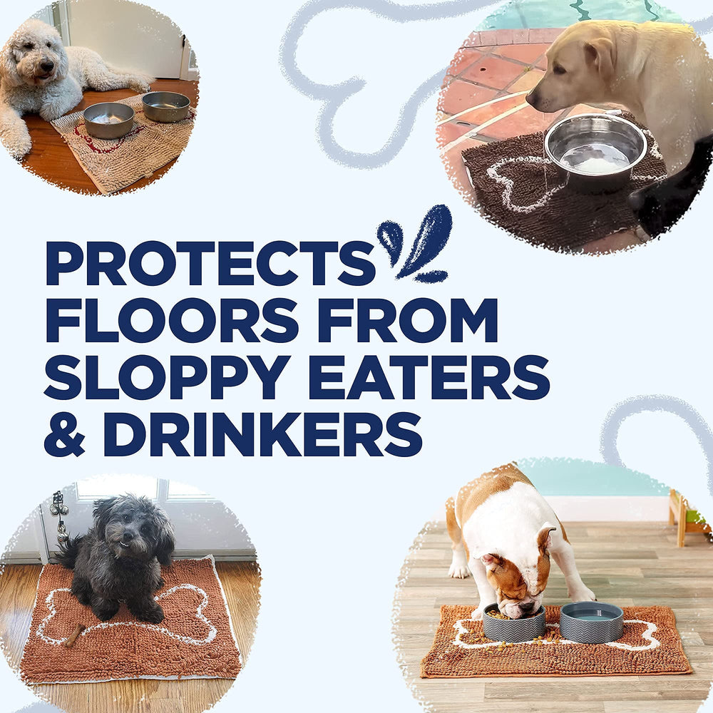 Soggy Doggy Slopmat bone-pattern detail adds style while absorbing spills.