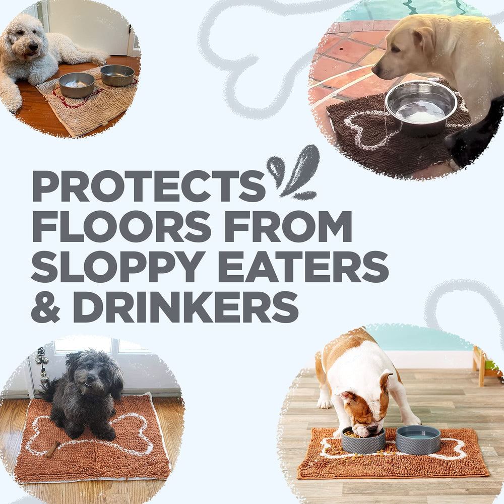 Soggy Doggy Slopmat dog meal area demonstrates versatile feeding mat use