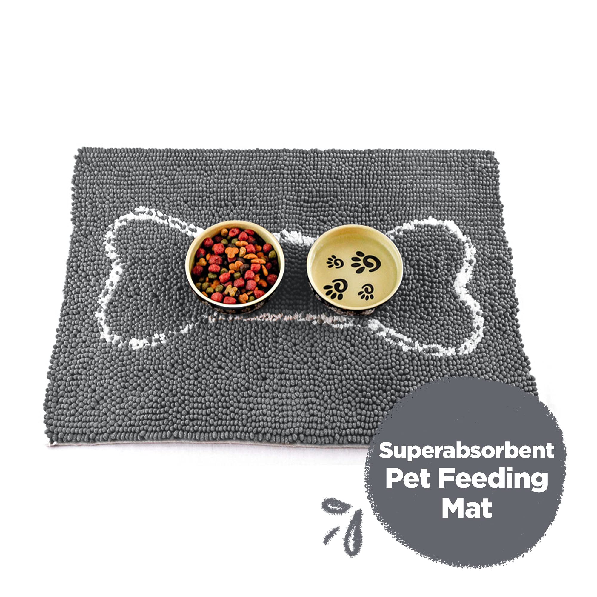 Soggy Doggy Slopmat durable soft chenille captures daily spills and wipes clean