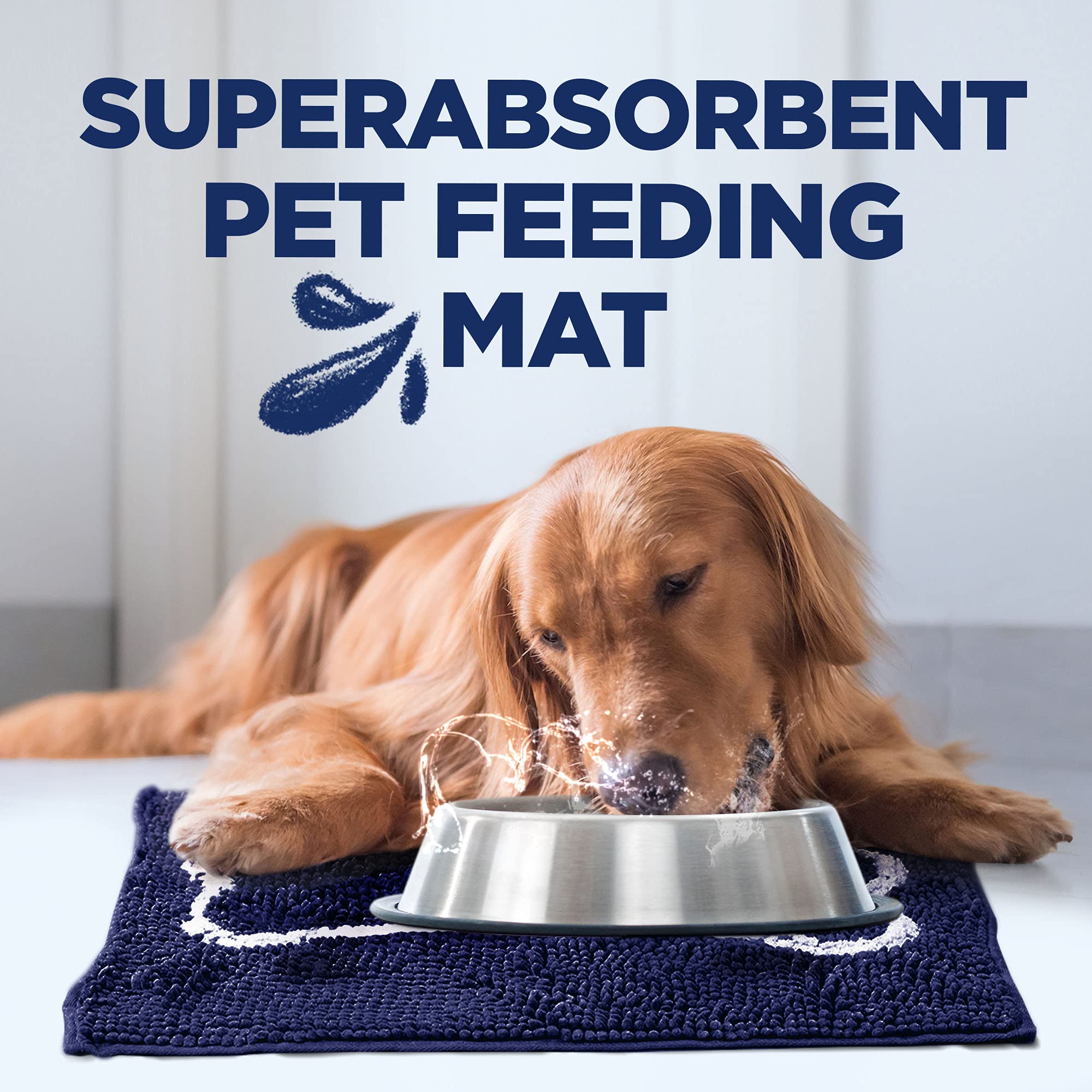 Soggy Doggy Slopmat non-slip backing helps keep bowls stable during spirited meals.