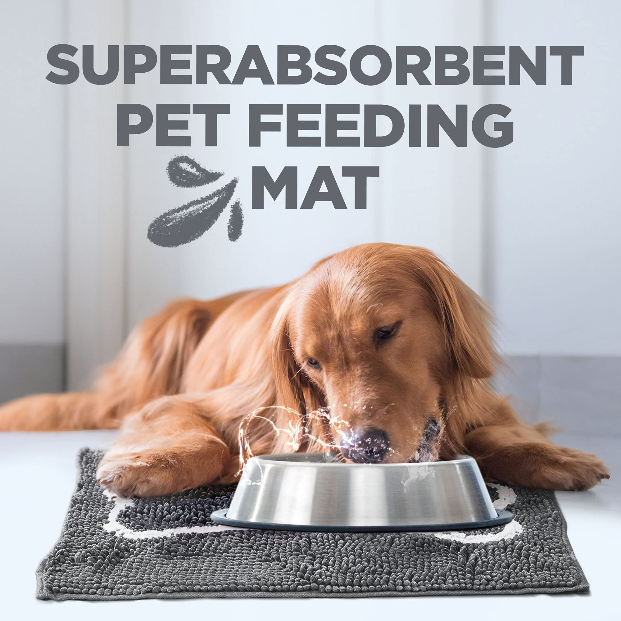 Soggy Doggy Slopmat non-slip backing keeps bowls in place during enthusiastic meals