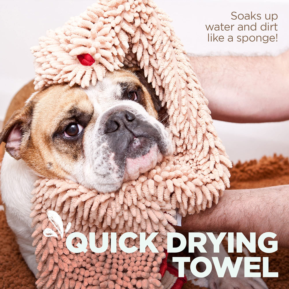 Soggy Doggy Super Shammy Dog Towel fast-drying feature helps reduce lingering odors after walks.