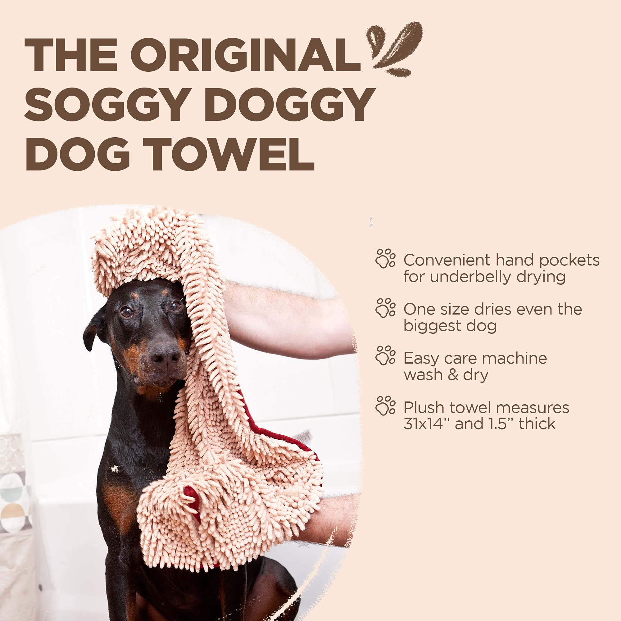 Soggy Doggy Super Shammy Dog Towel floor-mat-use doubles as a drying mat.
