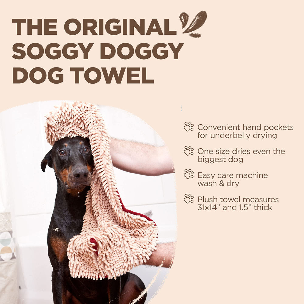 Soggy Doggy Super Shammy Dog Towel floor-mat-use doubles as a drying mat.