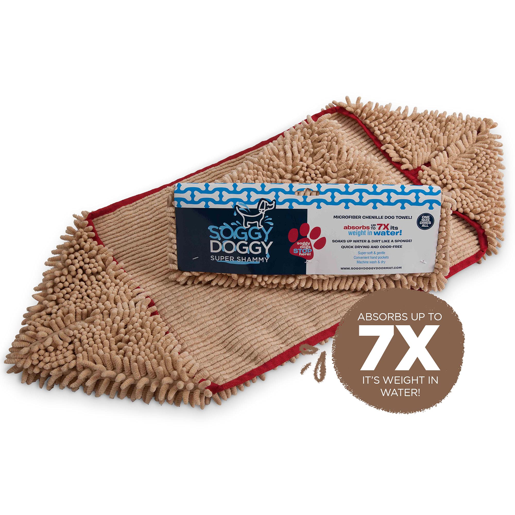 Soggy Doggy Super Shammy Dog Towel machine-washable for easy regular cleaning.