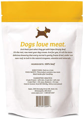 Sojos Simply Beef dog treats close-up image highlighting freeze-dried texture for tasty rewards.